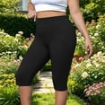 thumbnail image 5 of Bloomae Plus Size High Waisted Biker Shorts for Women-Basic Solid Color Tummy Control Fitness Athletic Workout Running Yoga Gym Shorts, 5 of 10