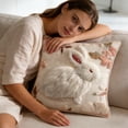 thumbnail image 5 of Easter Bunny Pillow Cover, 3D Embroidered Print Decorative Cushion Cover for Sofa, Bed & Living Room, 5 of 7