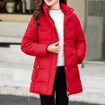 thumbnail image 4 of Womens Winter Long Coat Thickened Parka Down Quilted Puffer Windproof Mid Length Jacket Outwear with Pockets, 4 of 7