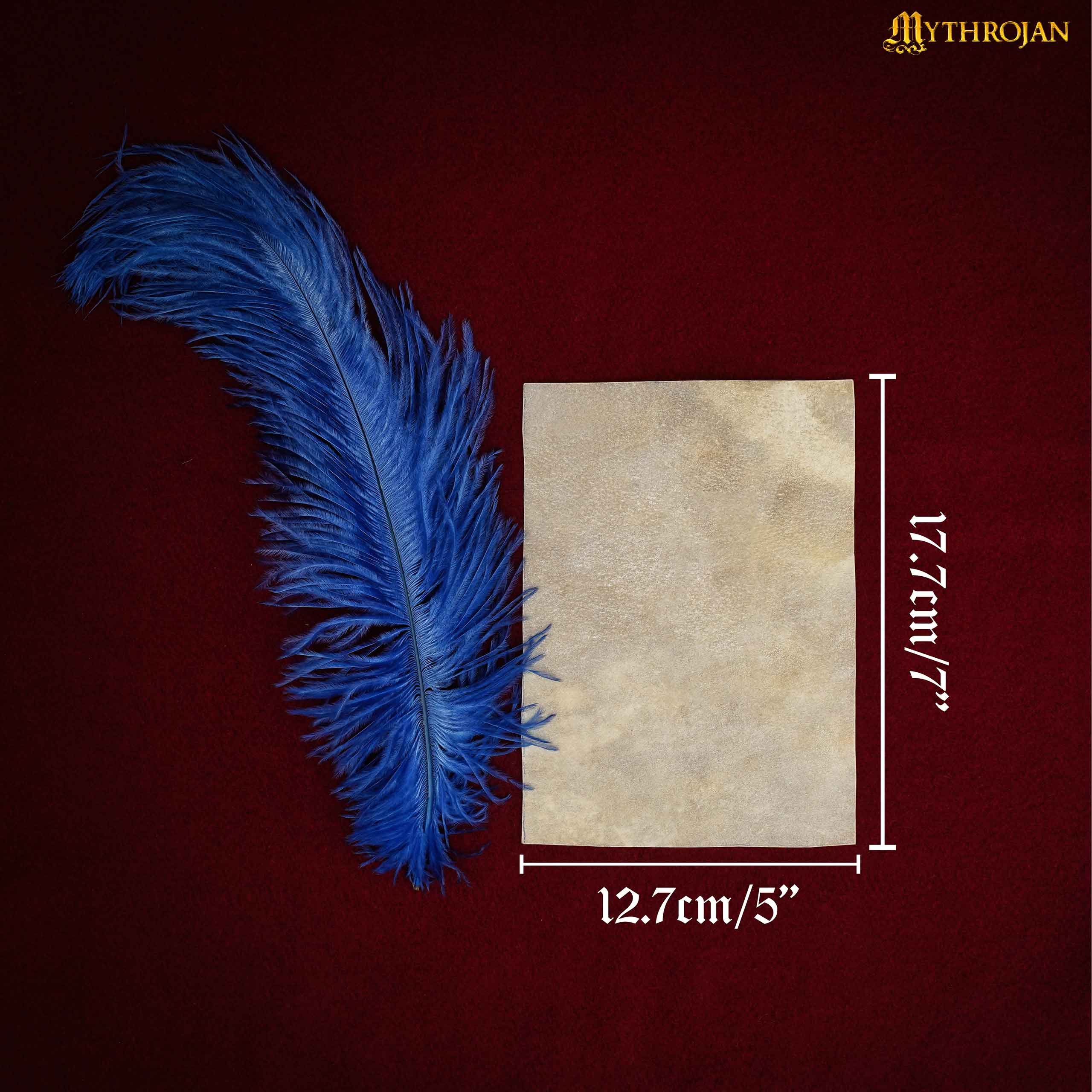 Mythrojan Parchment Paper Stationery Vintage Writing Paper Medieval Antique Handmade Vellum Natural Goatskin Calligraphy Sheet 5inch x 7inch | Set of 50 Pcs