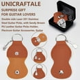 thumbnail image 4 of Music Gifts for Guitarist Musical Note Pick Stainless Steel Guitar Picks Keychain Leather Holder Personalized Music Sign Plectrum Pick Accessories for Musician Lover Birthday Gifts, 4 of 9