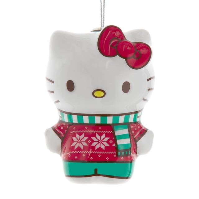 Adorno Colgante Navideño Hello Kitty de 8 cm en Decoupage
