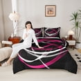 thumbnail image 4 of Castle Fairy Teens Female Men Stripes Twin Comforter Sets,Swirl Lines Bedding Set, 4 of 8