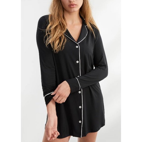 REVEAL Midnight Black Long Sleeve Modal Sleep Shirt, US 3X-Large, NWOT