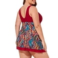 thumbnail image 4 of Summer Mae Womens Plus Size Swimsuits with Shorts One Piece Bathing Suit Floral Printed Swimwear Padded High Waist Swimdress, 4 of 7