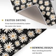thumbnail image 3 of Vintage Daisy Dish Drying Mat for Kitchen Counter White Flowers Dish Mat Coffee Bar Mat Microfiber Absorbent Counter Mat 18 x 24 inch Black, 3 of 7