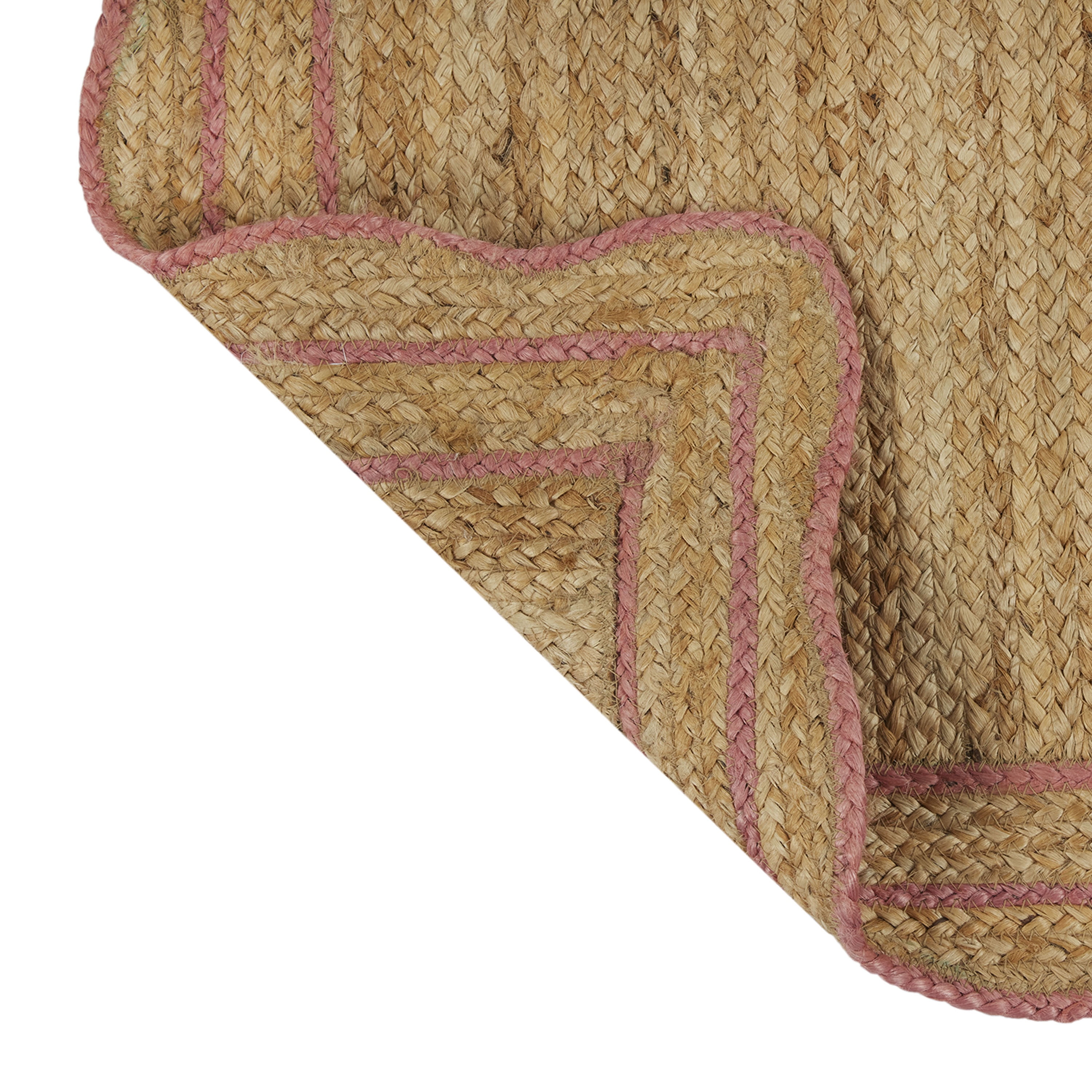 The Pioneer Woman 100% Jute Scallop Kitchen Rug, Natural & Coral, 20" x 34"