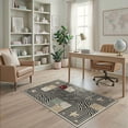 thumbnail image 2 of ODIKA Animal Print Farmhouse Style Alternating Panel Rustic Graphic Motif for Dorm Room, Small Living Apartment, Stain Resistant Low Profile, 2 of 7