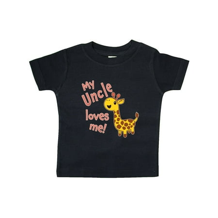 

Inktastic My Uncle Loves me- cute giraffe Gift Baby Boy or Baby Girl T-Shirt