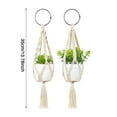 thumbnail image 3 of ZCSKFIN 2-Piece Small Macrame Plant Hanger Set, Handmade Cotton Rope Plant Holder for Wall Decor, Bohemian Style Hanging Planter for Indoor and Outdoor Plant Displays, 3 of 9