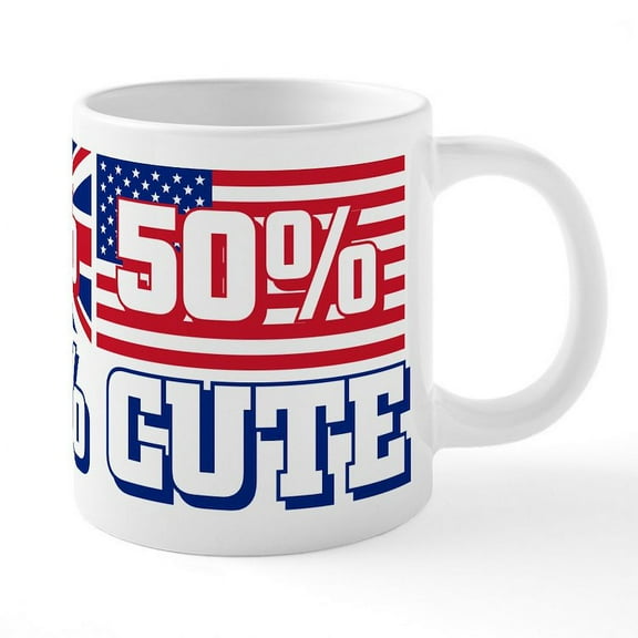 CafePress - 50% American 50% British - 20 Oz White Ceramic Mega Mug