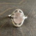 thumbnail image 3 of 925 Sterling Silver Ring For Womens, Natural Rose Quartz Ring Gemstone Unique Handcrafted Ring For Her, 3 of 6