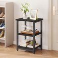 thumbnail image 2 of REZJSWFSMMJ  End Side Table with Storage Shelf, Industrial Night Stand, 3-Tier Small Nightstand for Living Room, Bedroom， Black, 2 of 5