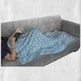 thumbnail image 5 of Abstract Soft Flannel Fleece Throw Blanket, Simplistic Layout Floral Inspired Pattern of Ornaments in Monotone, Cozy Plush for Indoor and Outdoor Use, 50" x 70", Deep Sky Blue and White, by Ambesonne, 5 of 5