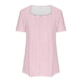 thumbnail image 5 of BEFOKA Short Sleeve Woman Shirts Squre Neck Summer Tops Ladies Pullover Sweatshirts Solid For Work Dressy Casual Beach Vacation L, 5 of 5
