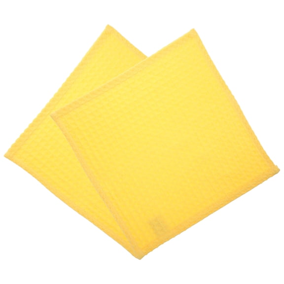 Uonlytech 2Pcs Soft Cotton Bulk Washcloths Yellow Face Towels for Skin Friendly Use