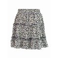 thumbnail image 4 of Womens High Waist Floral Print A Line Short Skirt with Ruffled Hem Elegant Summer Skirt Navy Blue Floral S, 4 of 9