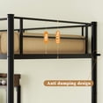 thumbnail image 5 of Twin Over Twin Metal Bunk Bed with Desk and Charging Station,L-Shaped Metal Bunk Bed with Safety Guardrail & Ladder,No Box Spring Neede,Space-Saving Bunk Beds,Black, 5 of 8