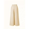 thumbnail image 3 of Pants for Women Casual Elastic Waist Wide Leg Pants with Pockets  M, 3 of 7