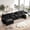 157" Black, variant on AISWORD 113 Inch Cloud Modular Sectional Couch, L‑Shaped Deep Wide Seat Sofa with Ottoman, USB Charging Port, Throw Pillows, Modern Chenille Living Room Furniture, Black