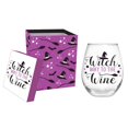thumbnail image 1 of Evergreen Stemless Wine Glass w/box, 17 oz., Witch Way to the Wine, 1 of 3