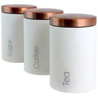 Copper Kitchen Canisters - Large Set, 2 Pieces Polished