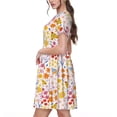 thumbnail image 2 of Balery Colorful Floral Pattern Womens Dresses Loose Short sleeve Sundresses Swimsuit Coverup 2025 Summer Casual Dress for Women - A-Line Swing Dress, 2 of 6