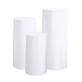 thumbnail image 3 of perfeclan 3Pcs Cylinder Pedestal Covers Plinth Stand Pillar Covers Cylinder Plinth Stand Covers for Engagement Wedding Decoration Props white, 3 of 9