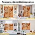 thumbnail image 6 of Marble Burnt Orange Kitchen Curtains 96 Inch Length, Modern Abstract Ink Painting Luxury Grommet Top Bedroom Living Room Curtains, Light Filtering Cafe Curtain Drapes 2 Panels Set 104''x96'', 6 of 9