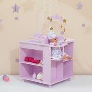 Olivias Little World Wooden Doll Changing Station, Lilac/White