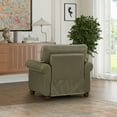 thumbnail image 5 of Accent Chairs with Wood Leg and Nails Decoration, Faux Leather Mid Century Modern Sofa Chair, Comfy Side Chairs with Removable Cushion for Living Room/Bed Room, Grey, 5 of 6