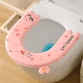 thumbnail image 2 of Eva Toilet Seat Cover, Cat Patterns Travel Portable Toilet Mats, Washable Reusable Toilet Seat Cushions Pasted Toilet Pad Pink, 2 of 6