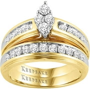 Glitter 3/4 Carat T.W. Diamond, 14kt Yellow Gold Bridal Set