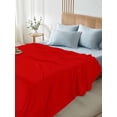 thumbnail image 4 of Full Size Flat Sheet Only, Christmas Red Soft Brushed Microfiber Bed Sheets, Farmhouse Solid Red Color Modern Art Hotel Quality Breathable Bedding Top Sheet, Easy Care, 81"x96", 4 of 9