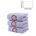 thumbnail image 3 of Lilgiuy 3Pcs Christmas Cotton Hand Towels Xmas Santa Reindeer Pattern Bathroom Towels Quick Dry Dish Towels for Holiday Kitchen Drying Cleaning Cooking Gift, 29.53x13.78 in, Purple, 3 of 6
