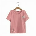 thumbnail image 4 of Bovemsi Short Sleeved T Shirt for Women In Summer 2025 Large Size Loose Fit Belly Covering Slimming and Versatile Top, Pink Women's Summer Short Sleeve T-Shirts, L, 4 of 9