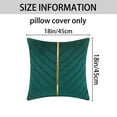 thumbnail image 6 of Unique Bargains Velvet Throw Pillow Cover with Gold Striped Cushion Dark Green 18" x 18", 6 of 6