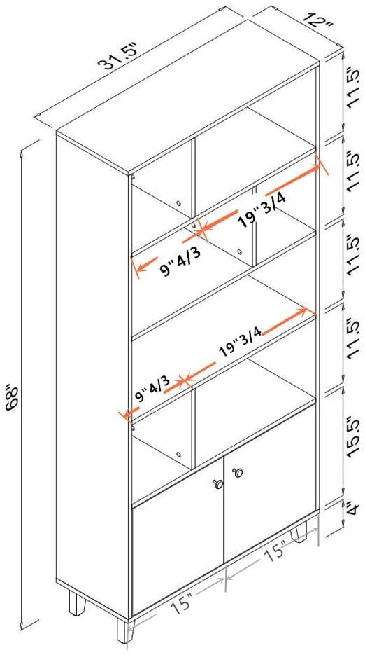 Private Jungle Modern Bookcase with 2 Doors 68" Tall Storage Wooden Bookshelf with 7 Compartments for Home Office,Black Private Jungle Modern Bookcase with 2 Doors 68" Tall Storage Wooden Bookshelf with 7 Compartments for Home Office,Black