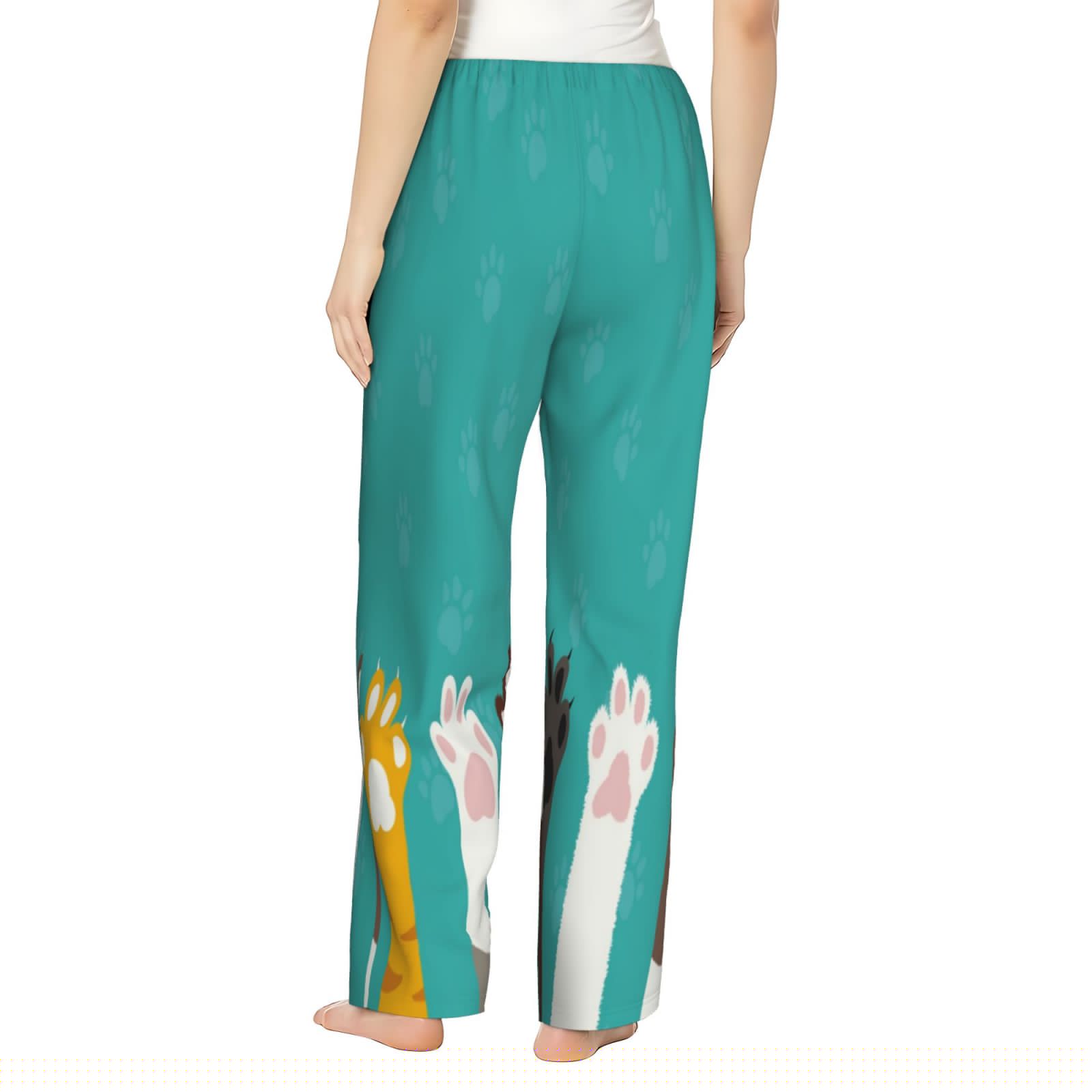 thumbnail image 3 of Haiem Cute Cat Paw And Dog Women's Pajama Pants Ultra Lightweight Pjs Bottoms Sleepwear Bottom Pants With Pocket Drawstring-Large, 3 of 9