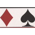 thumbnail image 1 of Red Black White Cards Wallpaper Border Abstract Design, Roll 15' x 5.25'', 1 of 4