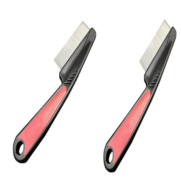 Hair Comb Pet Cat Dog Flea Comb Flea Removal Cat White Handle Close Toothed Comb Stainless Steel Needle Comb Comb Finger Brush for Small Dogs Teeth
