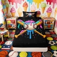 thumbnail image 4 of Erosebridal Colorful Drippy Baseball Bat Print Twin Sheet Sets, Fun Sports Bedding for Kids Boys and Girls, 1 Flat Sheet, 1 Fitted Sheet and 1 Pillowcase, 4 of 6