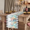 thumbnail image 2 of Table Runners 90 Inches Long Dress Scarves, Coastal Corals Shells Farmhouse Coffee/Dining/Kitchen Table Runner for Living Room, Ocean Marine Life Sstarfish Black Plaid 13x90 Inch, 2 of 9