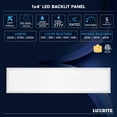 thumbnail image 4 of Luxrite 1x4 FT LED Panel Light, 5CCT 3000K - 6500K, 20W/30W/40W, 5000 Lumens, 0-10V Dimmable 2 Pack, 4 of 7