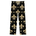 thumbnail image 4 of Gold & Black Fleur De Lis - Saints Fans Louisiana Winter Female Pants Flannel High Waist Women Pants Lady Warm Straight Leg Plush Trousers, 4 of 7