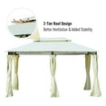 thumbnail image 4 of Homiyad 10x13 Cream White Gazebo Tent - Outdoor Shelter with Curtains, Vented 2-Tier Steel Frame Roof for All-Weather Patio Use | Aosom.com, 4 of 10