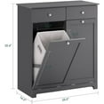 thumbnail image 3 of Haotian Tilt-Out Bathroom Laundry Cabinet Hidden Hamper Organizer with Double Baskets and Drawers Storing Unit Storage, Grey BZR33-DG, 3 of 18