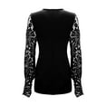 thumbnail image 4 of Kcodviy Women's Spring and Autumn Ruffle Shirt Lace Sleeves Pressed Ladies Cotton Blouses Pleated Button Base Shirt Long Workout Tops for Women Top, 4 of 4