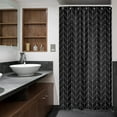 thumbnail image 4 of Small Stall Black White Shower Curtain Modern Half Size Chevron Herringbone 36x72 Inch Striped Single Tiny Skinny Narrow 7 Pack Hooks Dorm Decor Fabric Bathroom Set Polyester Waterproof, 4 of 6