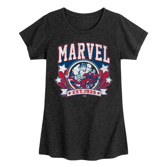 Marvel - Collegiate Americana - Toddler And Youth Girls Fitted Short Sleeve Graphic T-Shirt